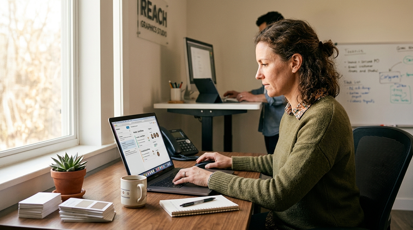 An AI agent dashboard connecting customer enquiries, quotes, bookings and follow-up tasks for a small business.