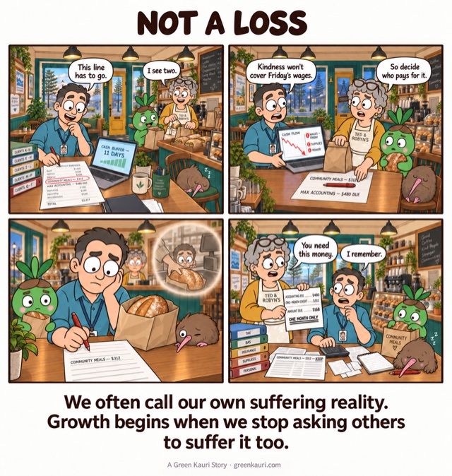 Preview of the four-panel comic Not a Loss.